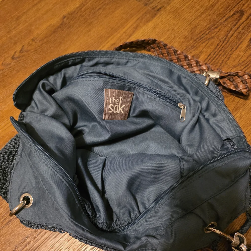 The Sak Navy Woven Shoulder Bag - Picture 2 of 3